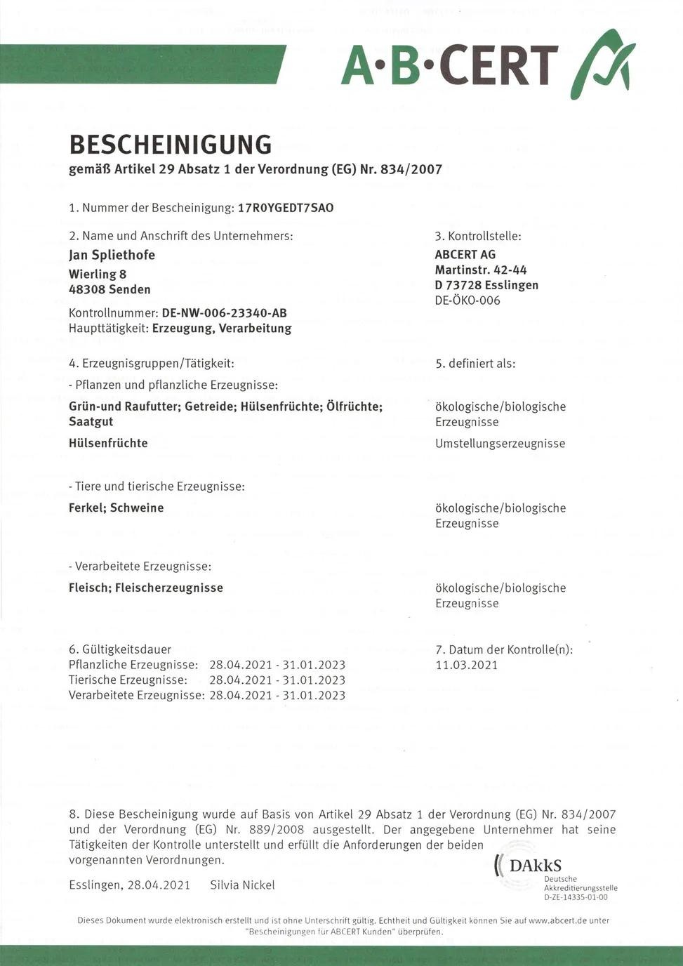a-b-cert Bescheinigung